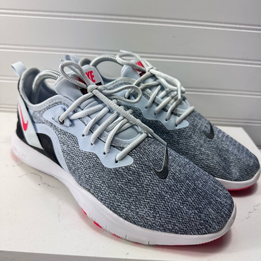 Nike Women’s Flex Trainer 9 Gray Blue Red Running Sneaker AQ7491-400 Size 9.5